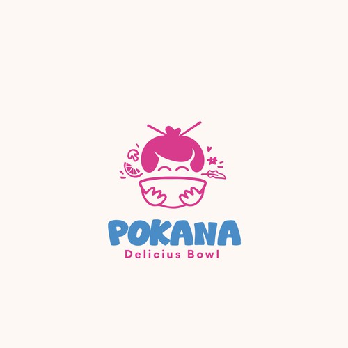 Logo audace e divertente per un poke restaurant