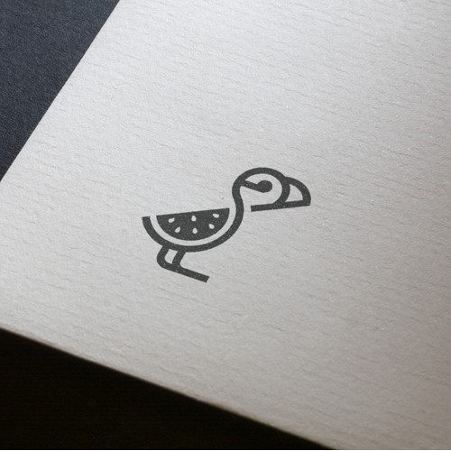 Minimalistic Atlantic Puffin/Watermelon logo