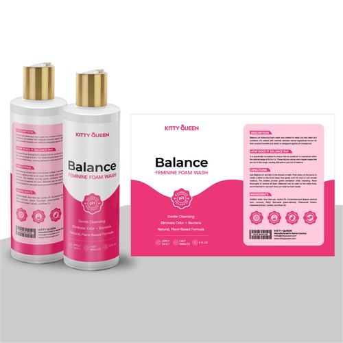 Label Design for "BALANCE" Feminine care brand