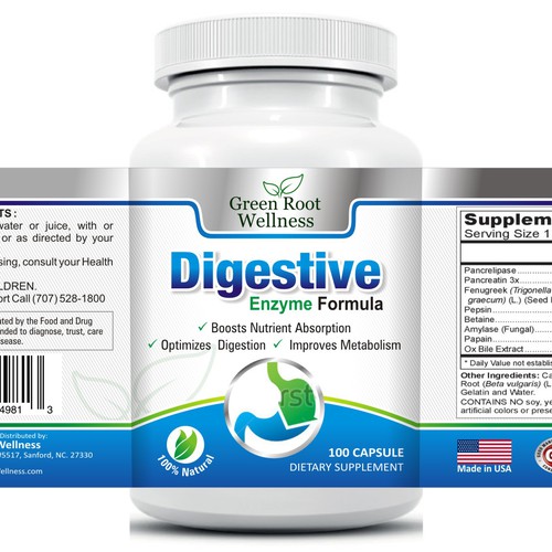 Green Root Wellness supplement bottle label