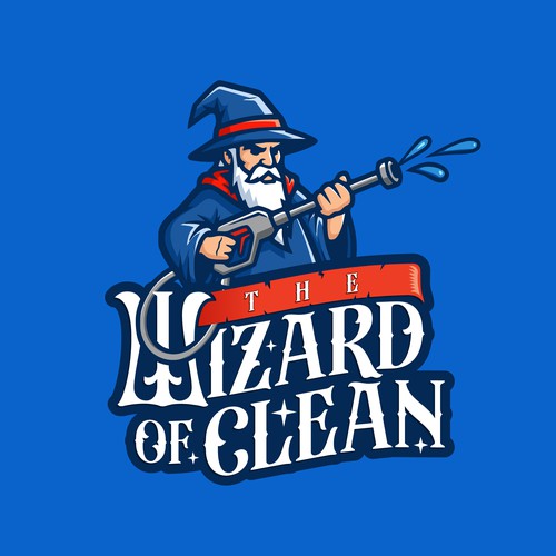 Modern mascot logo for pressure wash company 
