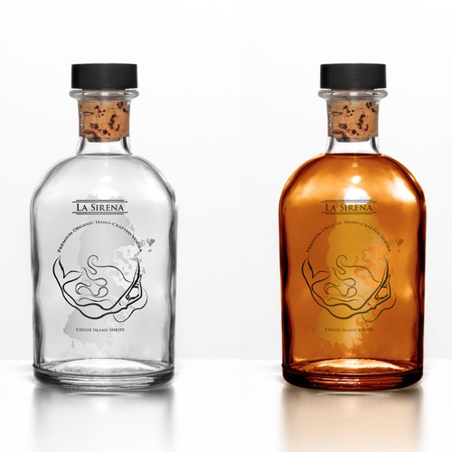 Design a new package for a Chiloe Vodka, called La Sirena "The Siren"