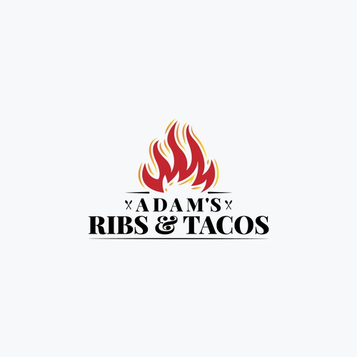 'Adam's Ribs & Tacos' Logo Design Concept