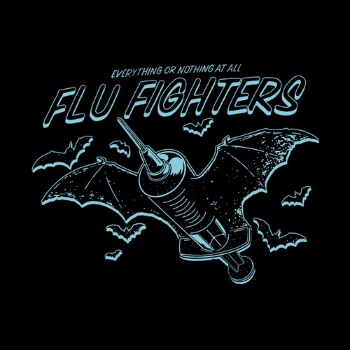"Flu Fighters" Vintage Band Tee Parody