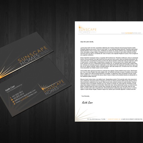 Help Sunscape Homes, Inc with a new stationery