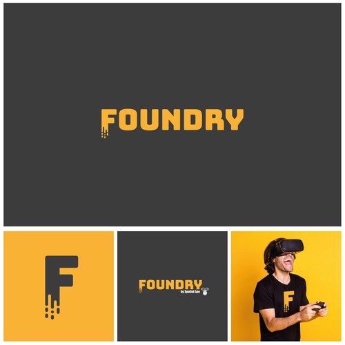 Foundry, logotype for company of virtual reality software on top of the Unity game engine. 