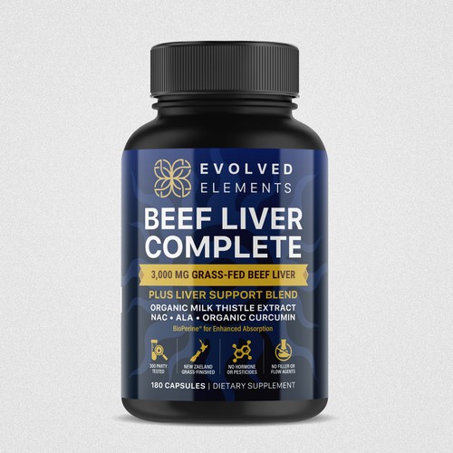 Premium Supplement Label for “Beef Liver Complete”