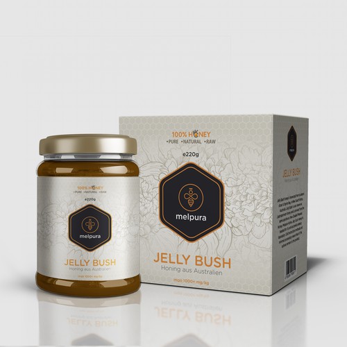 Packaging and label design for luxury honey brand