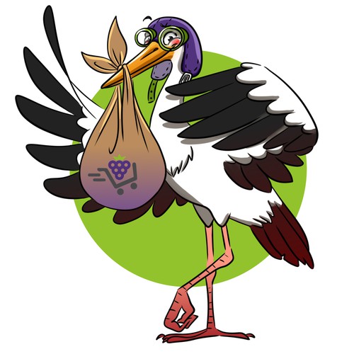 Cartoon stork 
