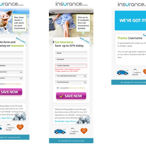 New app design wanted for insurance.co.za