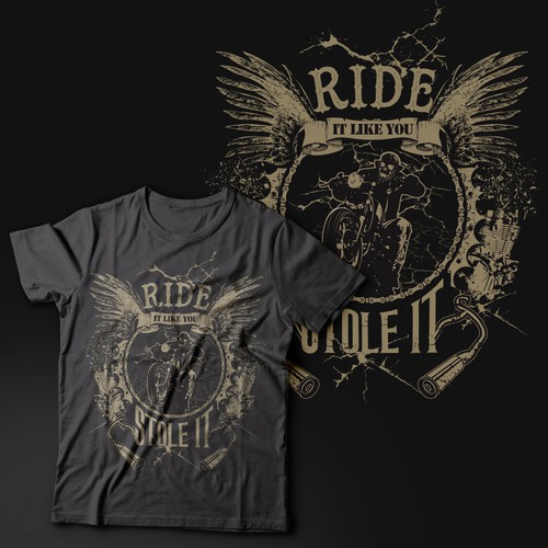 Hot Vintage Motorcycle Shirt - Ready for your designs. GO!!!