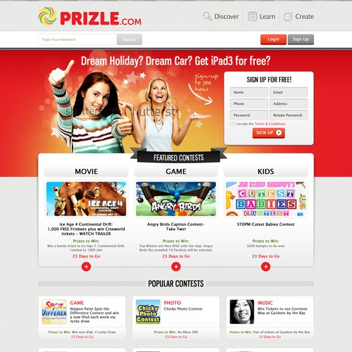 Help Prizle.com with a new Homepage Design