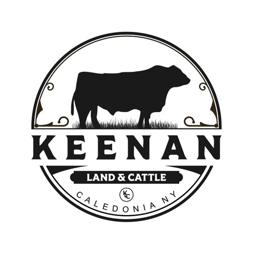 Circle Emblem Logo for Keenan Land and Cattle