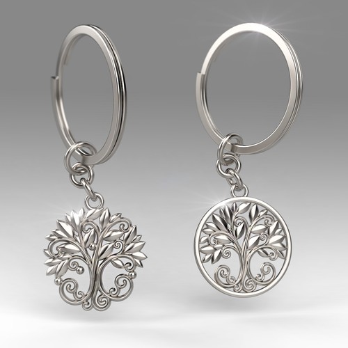 Creation and 3D modeling of a silver keychain