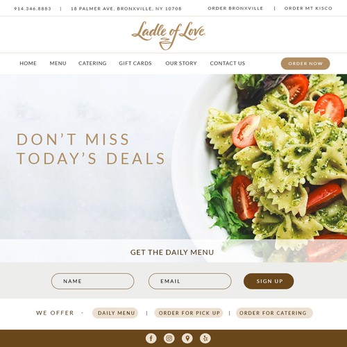 Homepage Design For Food & Catering company