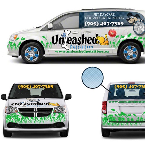 Vehicle Wrap for Unleashed Petsitters!