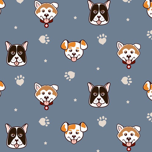 Happy dogs pattern 
