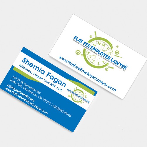 Design an attorney business card target at small business owners