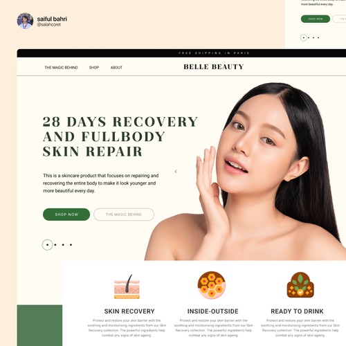 Skincare Website Design Explorations