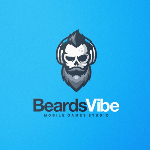 大胆的和强大的BeardsVibe标志”title=