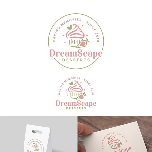 Feminine logo for cupcakes and desserts