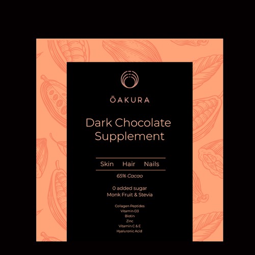 Design Pouch Label for Chocolate Supplement