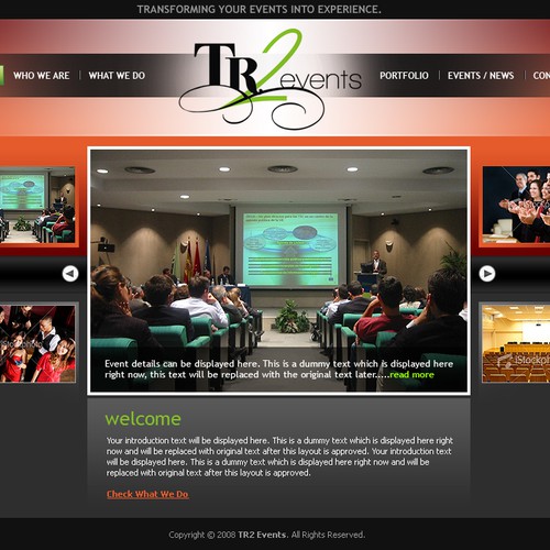 NEW EVENT MANAGEMENT COMPANY WEBSITE