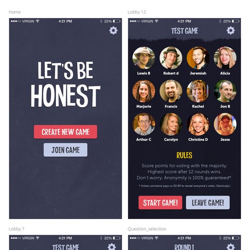 Create the look and feel of a hilarious new party game mobile app