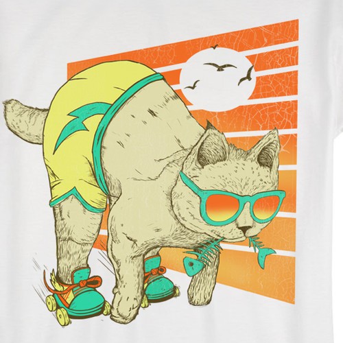 cat tshirt illustration 