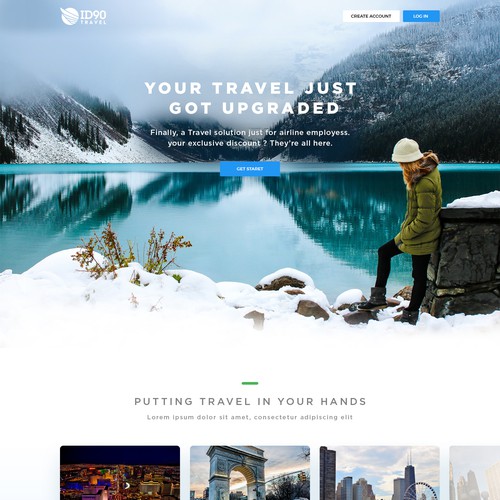 Design a modern Travel website for the next generation of ID90 Travel