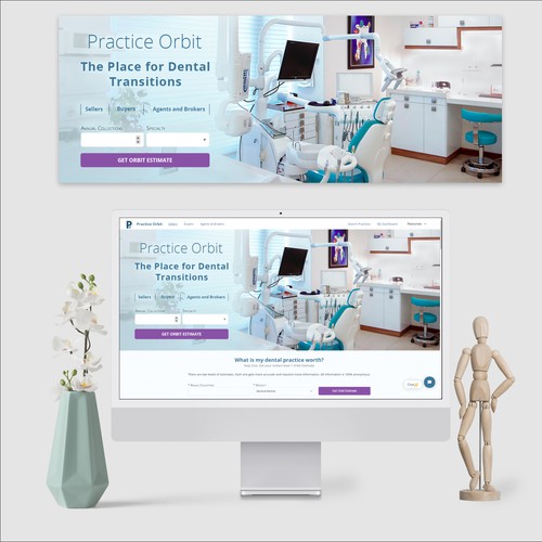 Homepage banner image design for modern dental multi-sided platform