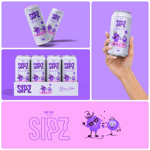 Blue Berry - Beverage Soda Can Packaging & Label Design