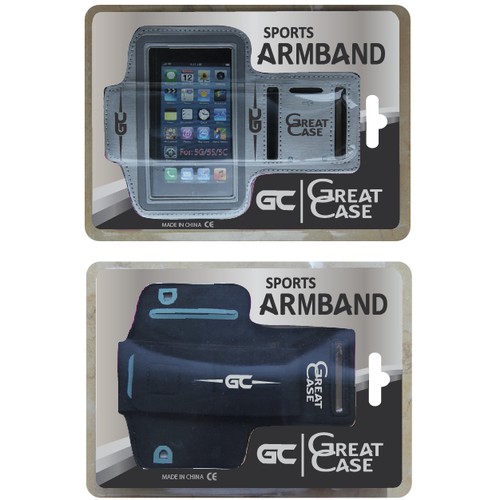 futuristic out of the box design for I phone 5 sports armband packaging