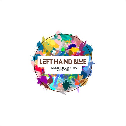 I called this "Dirty Fun". The design logo concept for "Left Hand Blue - Talent Booking with Soul"