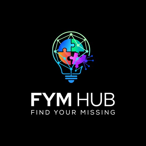 FYM Hub Logo Design – Interconnected Puzzle & Innovation Concept