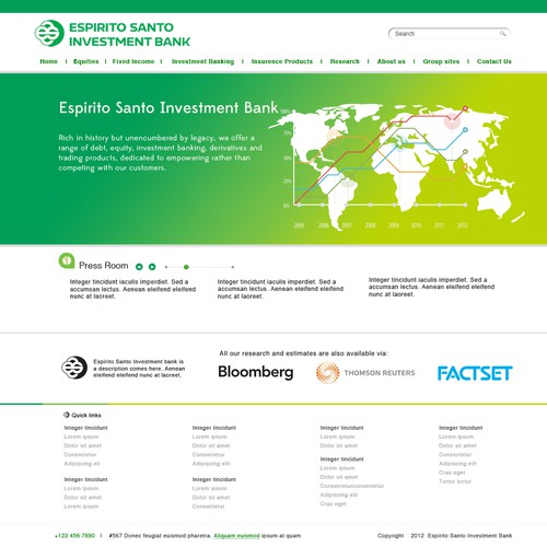 Espirito Santo Investment Bank needs a new website design