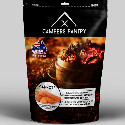 Mock up package design for Campers Pantry