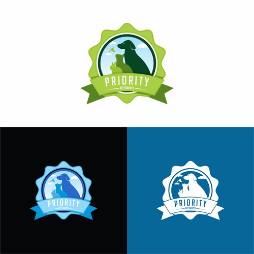 Create a logo for a pet sitting service where pets are our priority.