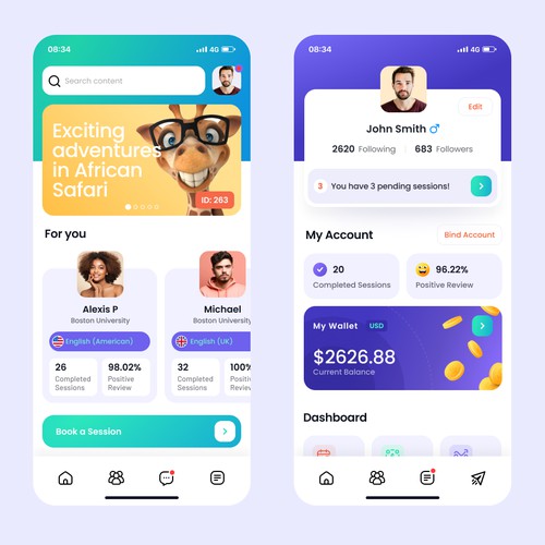 App design for different user profiles