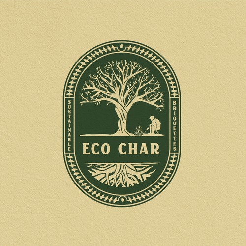 Design hipster logo and brand identity for Eco Char Sustainable Briquettes