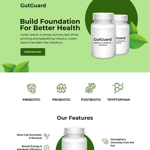 Landing page design