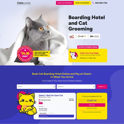 Catsluvus Landing Page Design