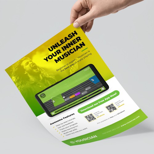 Flyer for Yousician App