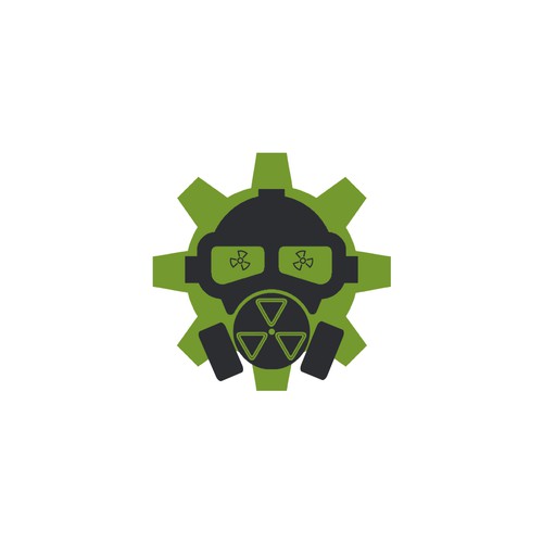 Automobile radioactive gas mask logo