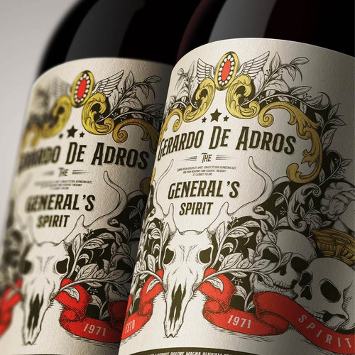 Hand drawn bottle label