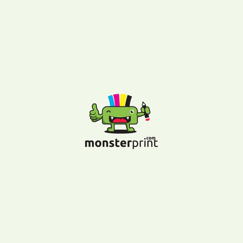 Fun Mascot Logo for Monsterprint