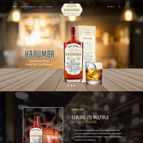 1-pager for an authentic rum brand