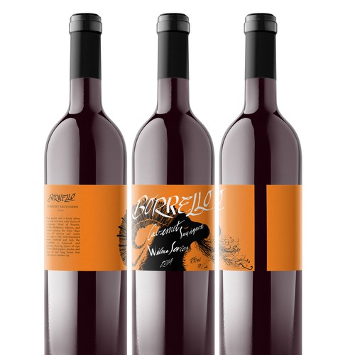 Wrap-around, illustrated wine label