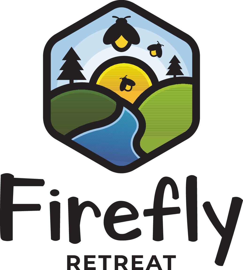 Firefly Retreat. Fun logo inspiring families to explore the outdoors!