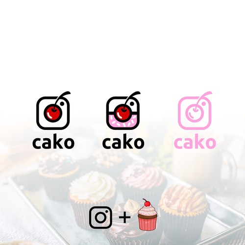 Cupcake + Instagram logo